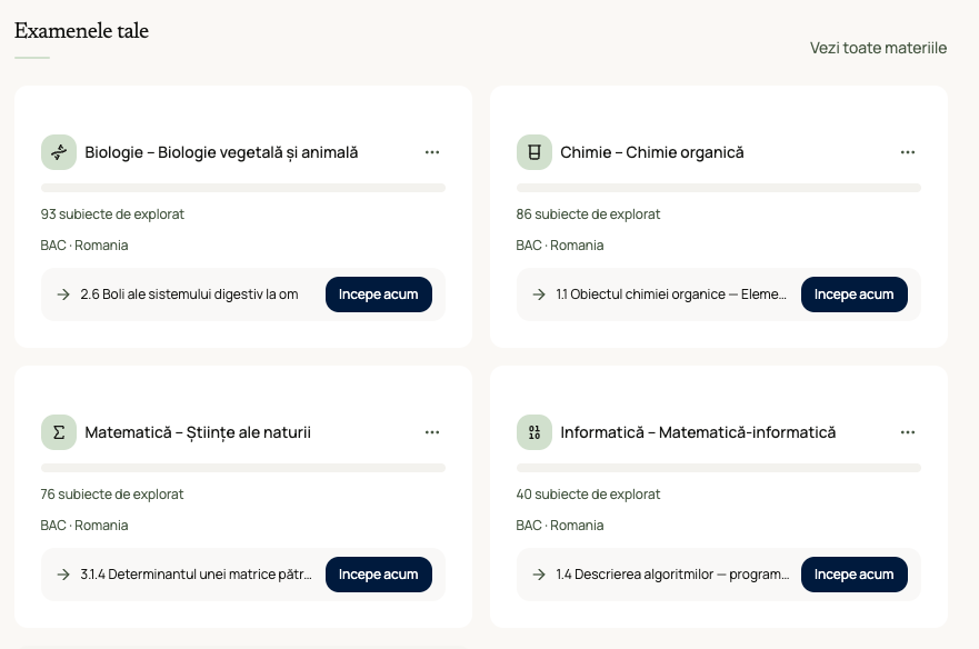Curriculum aliniat la programa oficială BAC