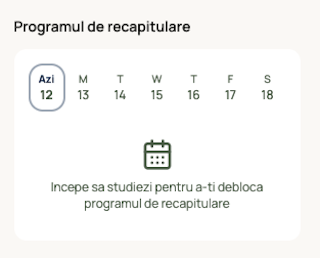 Program de recapitulare cu temele viitoare